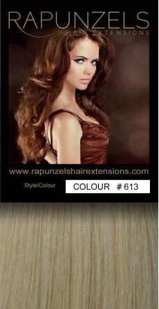 190 Gram 20" Clip In Hair Extensions Colour #613 Light Bleach Blonde (14 p/c Deluxe Head)